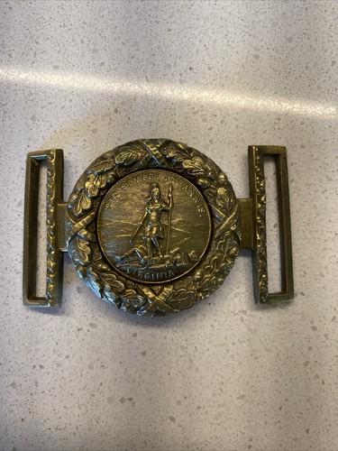 Vintage VMI Virginia Military Institute Logo Gürtelschnalle Messing