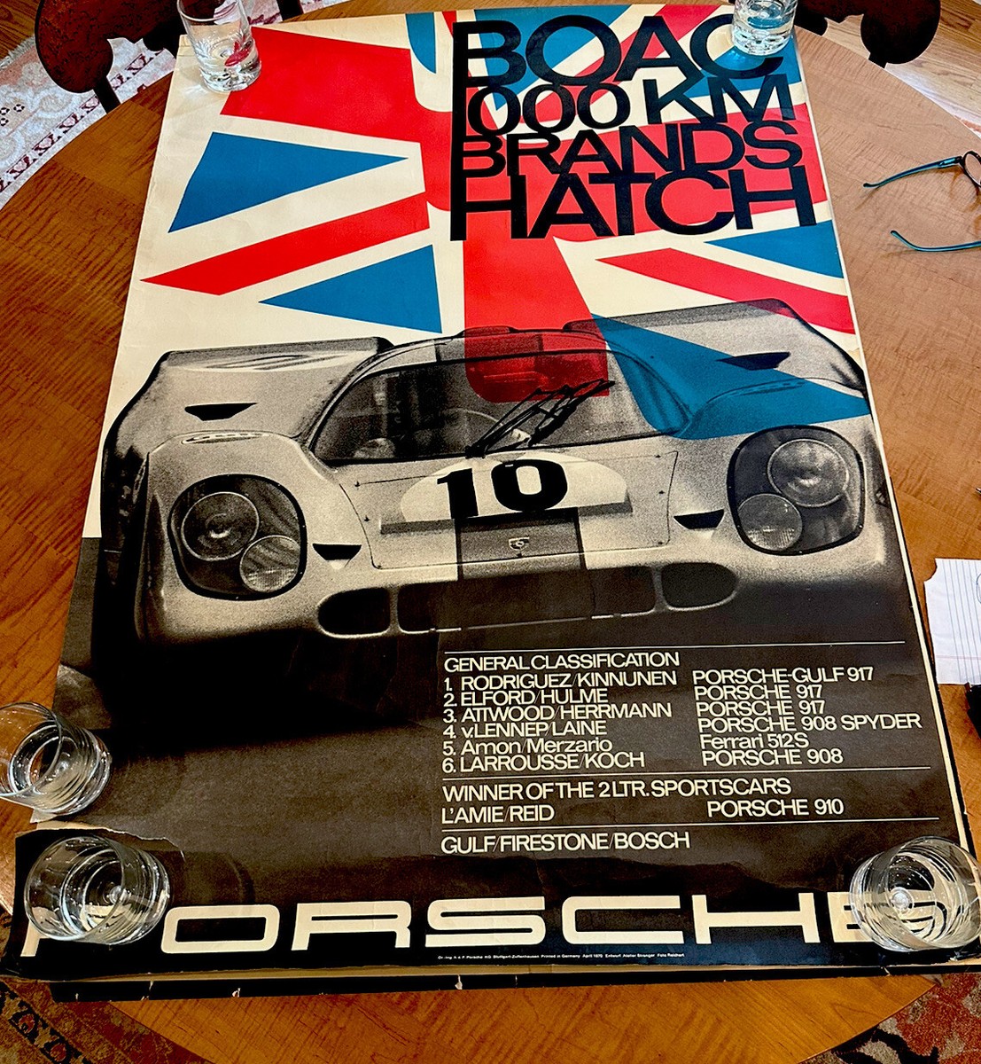 Vintage 1970 Original Porsche Brands Hatch Racing Poster | eBay