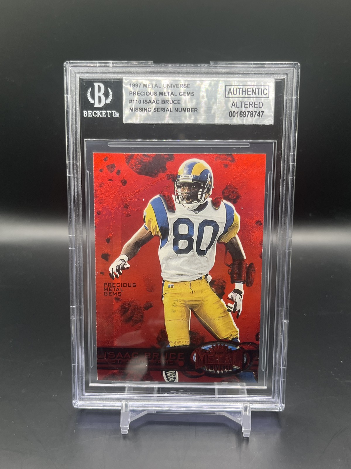 1997 Metal Universe - Isaac Bruce #110 Precious Metal Gems BGS Authentic Altered