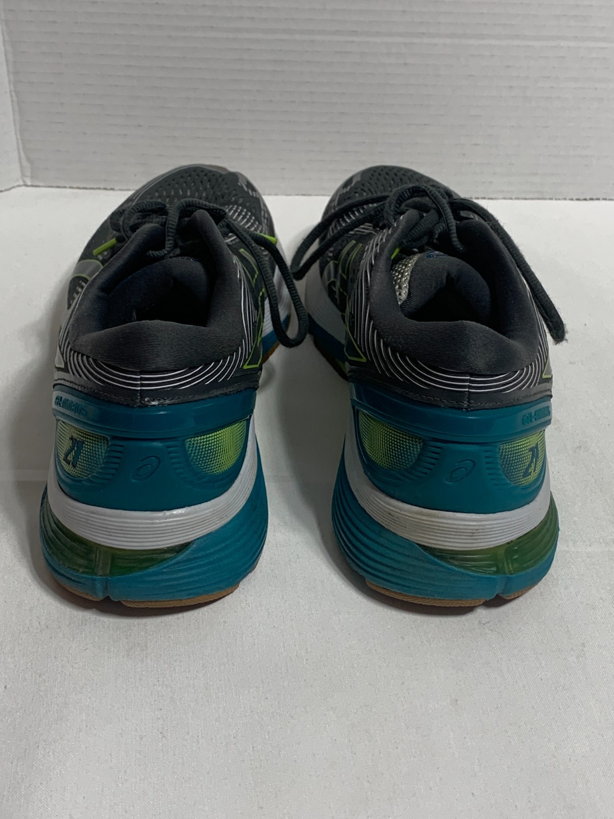 Asics Gel-Nimbus 21 Black Grey Blue Up Sneakers Running Shoes Men's Size 13 thumbnail 6