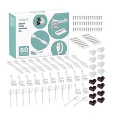 Complete 50pc Deluxe Baby Proofing Kit - Flexible Hidden Baby Locks for Cabinets