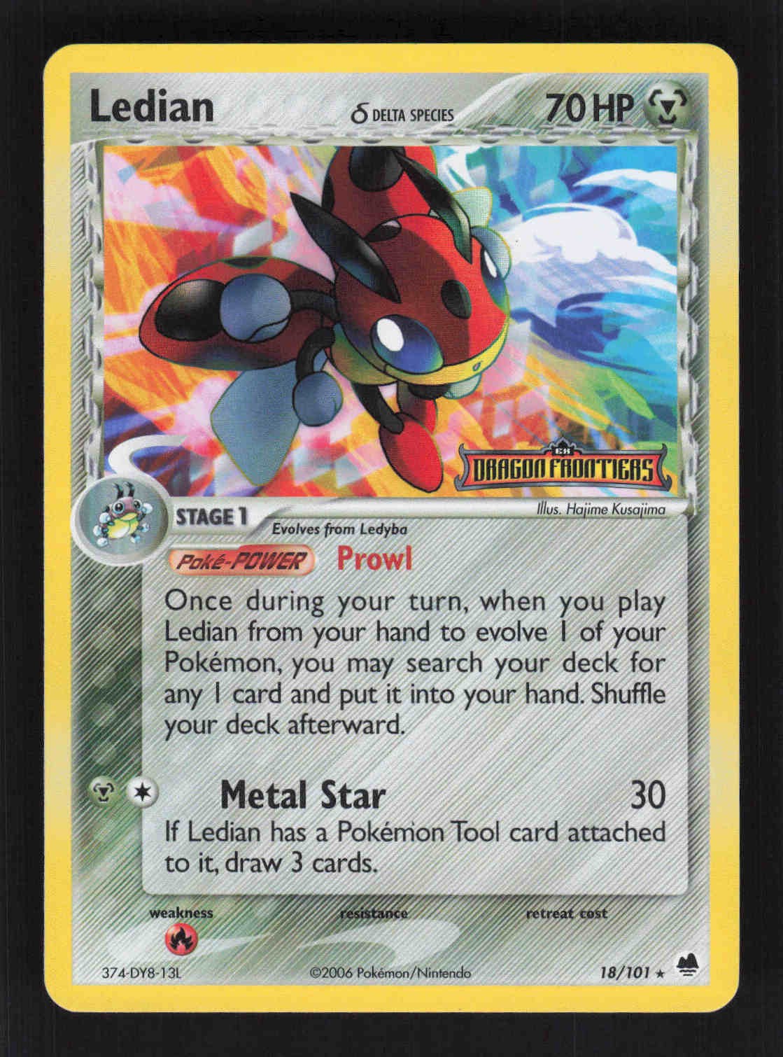 Ledian (Delta Species) Rare Dragon Frontiers 18/101 NM