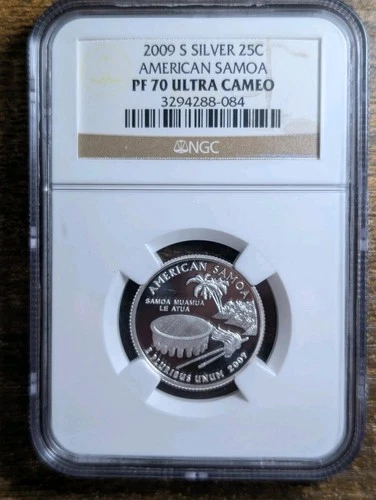 2009-S 25c Silver Proof American Samoa Quarter NGC PF 70 Ultra Cameo 