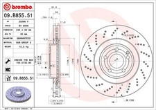 BREMBO 09.B855.51 Brake Disc Front Perforated/Vented Fits Mercedes-Benz CLS