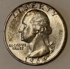 1964 -D Washington Silver Quarter 90% Silver KM# 164 US Junk Silver Bullion