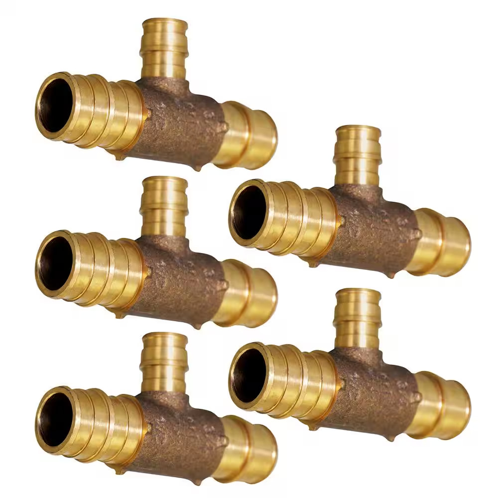 3/4 In. X 1/2 In. Pex a Expansion Pex Monoflow Tee, Lead Free Brass for Use in P