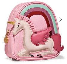 Nueva Mini Mochila Bath Body Works 7” x 6.5” Rosa Unicornio Bolso de Cosméticos Arco Iris Nueva con Etiquetas