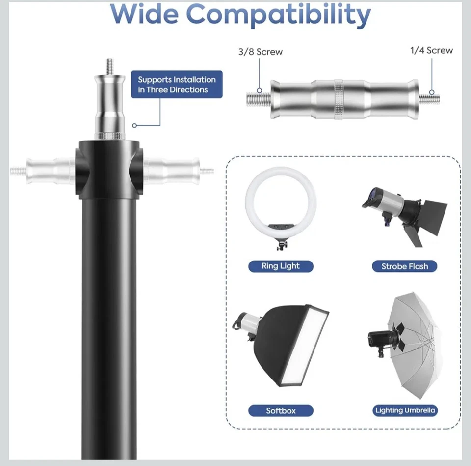 Wall Mounting Triangle Boom Arm, Foccalli Adjustable Ring Light Wall Mount 110cm - Image 4 of 4
