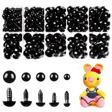 MUCUNNIA Occhielli di Sicurezza 400pz 6-12mm Plastica Nero per Nero