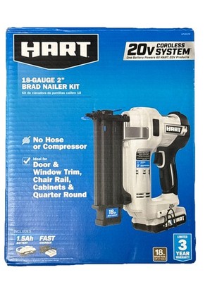 Hart 20V Cordless System Brad Nailer Kit, 18-Gauge 2'', BRAND NEW, FACTORY SEALED