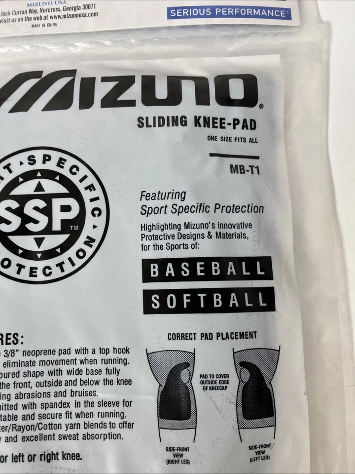 Mizuno Sliding Knee Pads Left Leg Black MB-11 One Size Fits All - Image 4 of 4