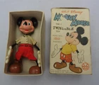 1960s MARX Disney Mickey Mouse Twistable Toy Figure w Color Litho Box Complete