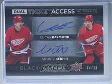 2021-22 Credentials Dual Achievement 4/10 Lucas Raymond Moritz Seider Auto 01sx
