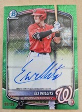 2025 Bowman Draft #BMA-EW Eli Willits Green Mojo Auto /99 Mega Box 