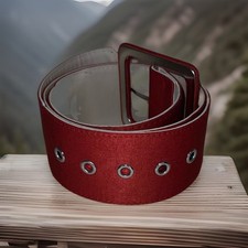 Women's Red Unbranded Wide Waist Belt. Length - 41 ins. Width - 2.25 ins