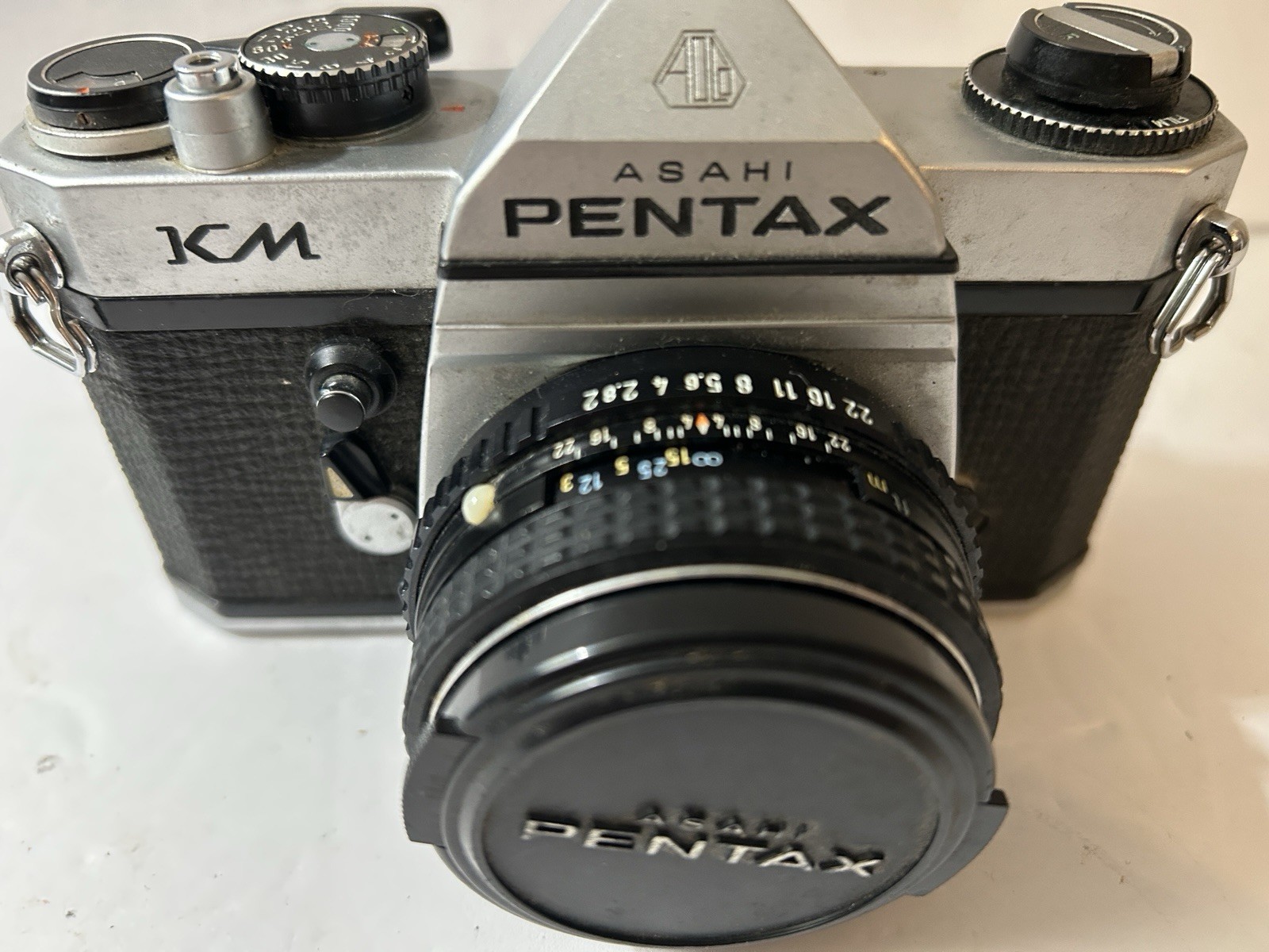 ASAHI PENTAX KM Silver BODY/ PENTAX-M 50mm 1:2 From Japan