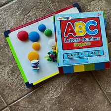 MAGTIMES HappyTimes Magnetic ABC Letters Set  Board/Magnets Ages 3 AS IS