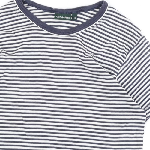 Racing Green Women's Blue Striped Jersey Crew Neck T-Shirt - Picture 8 of 12