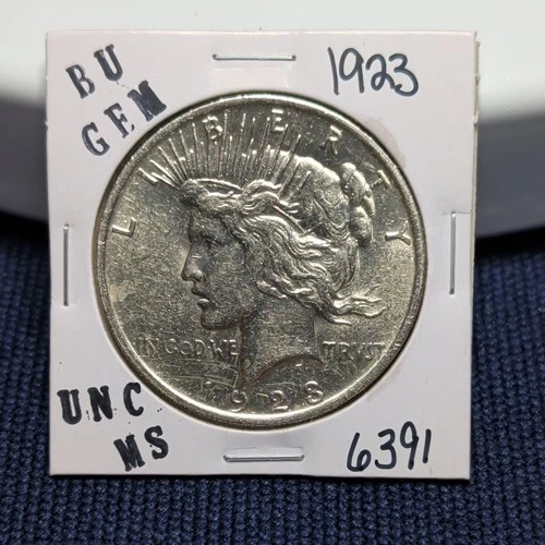 1923 P BU GEM PEACE SILVER DOLLAR UNC MS+ GENUINE U.S. MINT RARE COIN #6391