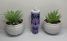 Mini "Stanley Style" Tumbler Keychain Chapstick Holder Flowers Dream Catcher