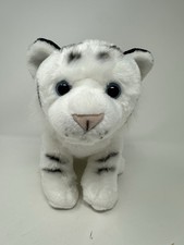 Wild Republic 9" Plush Sitting Black White Tiger Wild Animal Toy Blue Eyes 2019