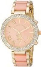 Orologio donna tono oro quadrante rosa lunetta scintillante bracciale quarzo 40mm