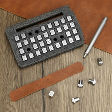 Leather Stamps Set for Leather Working, 37 Pcs Complete Embossing Kit with Nu...