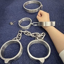 Handschellen Handfesseln Edelstahl Handcuffs Handfessel mit O-Ring Bondage BDSM