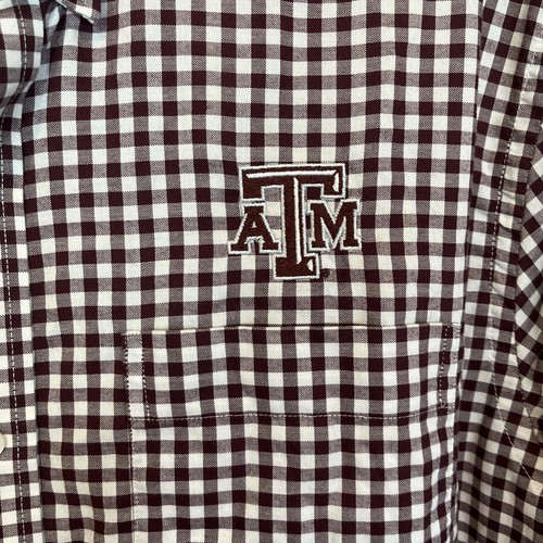 Cutter & Buck Texas A&M Aggies Check Button Down Shirt Men's LARGE Long Sleeves - Picture 3 of 8