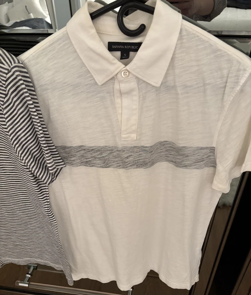 Banana Republic 男式 Polos 衬衫小号亚麻 2 件装 Polos — 第 4/4 张图片