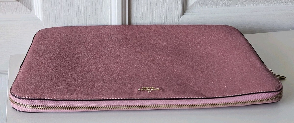Kate Spade Glimmer Laptop Sleeve Case Mitten Pink 15 inch Glitter