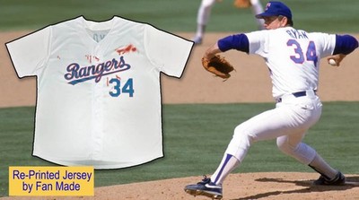 Custom Name Rangers N. Ryan Bloody Lip Giveaway Re-Print Jersey - All Size