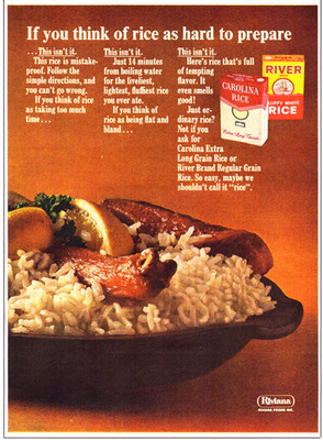 Carolina Rice River Brand Riviana Easy to Cook Lemon Chick Vintage Print Ad 1966