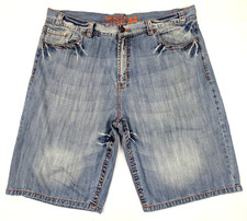 Miskeen Original Baggy Jean Shorts, Men 44x14 Hip Hop Skater Y2K Embroider Logo