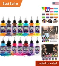 14 Color Tattoo Ink Set - Long-Lasting 1oz for Stunning Tattoos