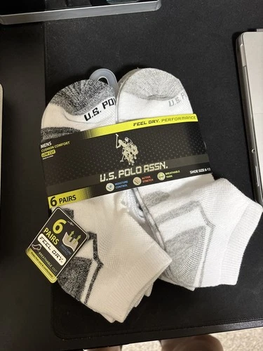 U.S. Polo Assn. Men's Cushion Comfort Low Cut Performance Socks (6 Pairs)