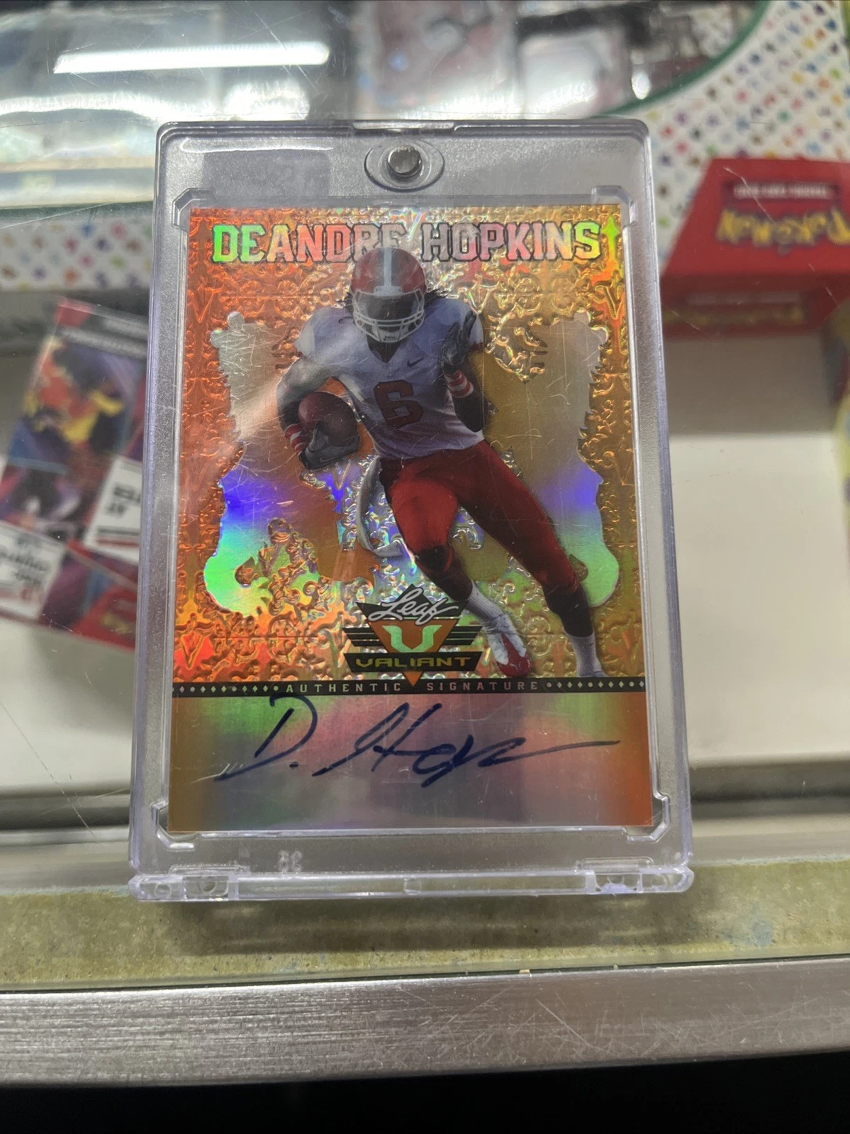 DeAndre Hopkins Leaf Valiant #BADAH Autograph-Orange