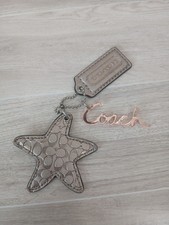 Coach Nautical Starfish Leather Metallic  Cursive Pink Coach Hang Tags Set Of 2