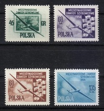 Poland 1954 MNH Mi 851-854 Sc 624-627 Glider Championships, Leszno / Gliders  **