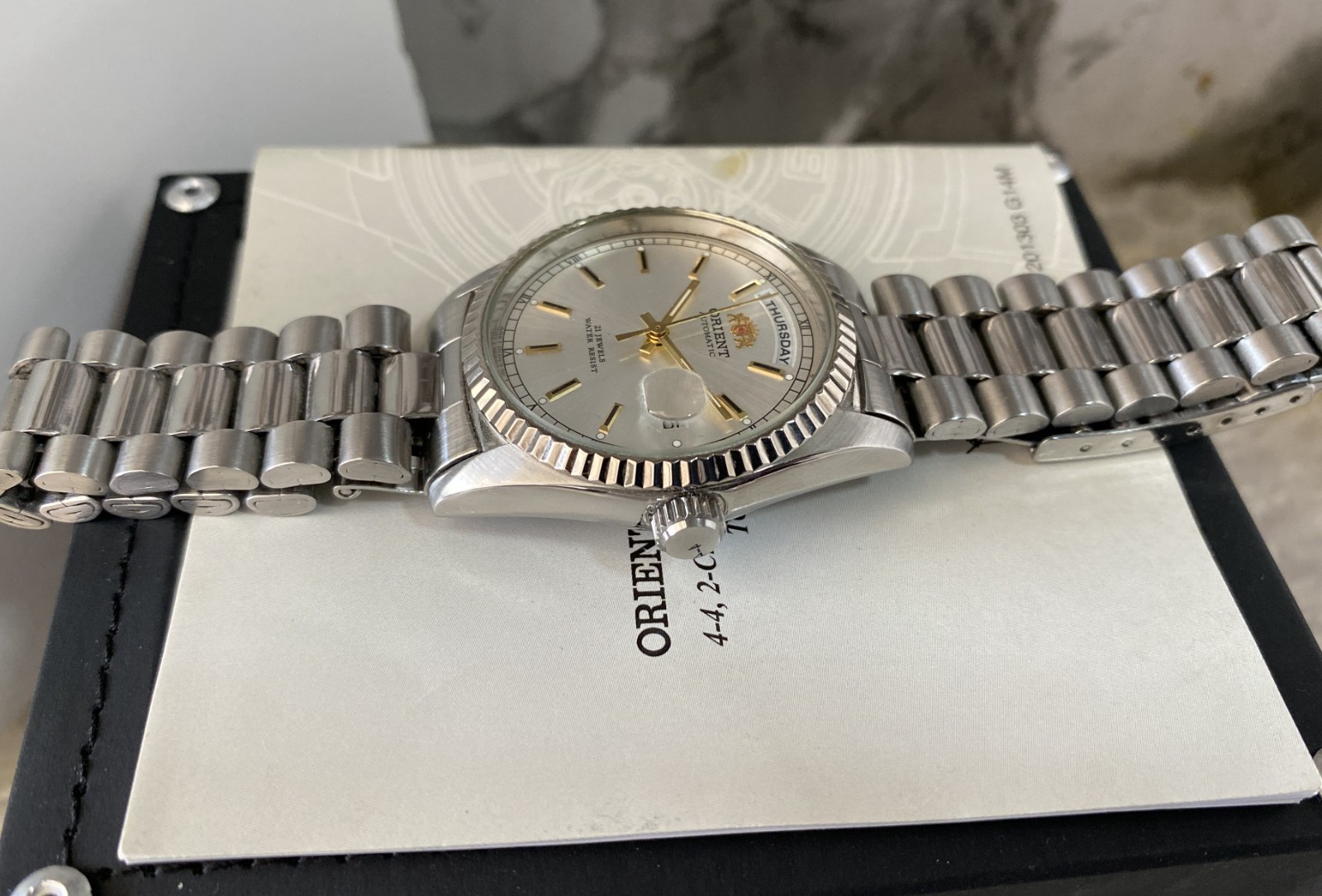 Orient President  Automatic Silver Dial Stainless… - image 3