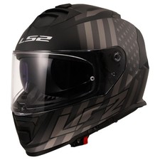 LS2 Cascos Bandera de Asalto Casco Cara Completa (Negro Mate/Gris) (Grande) 800-1214