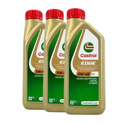 CASTROL Edge 5W-40 A3/B4 Huile Moteur, VW 505 00, BMW Longlife-01, 3x1 Litre - Photo 1/3