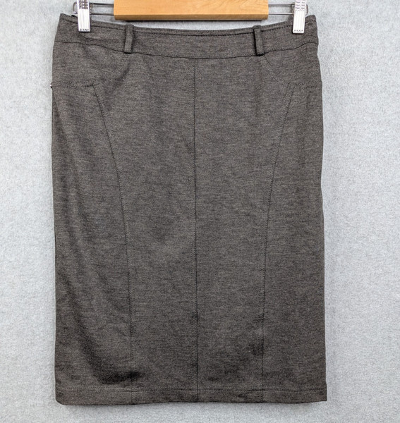 Basler Skirt Womens 12 Grey Straight Pencil Lined Corporate Office Business Work