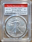 San Francisco Mint 2021-(S) Silver Eagle T1 Emergency PCGS MS70