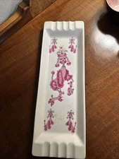 Mid Century Atomic Poodle Ashtray, Rhinestone Accents Retro Ashtray