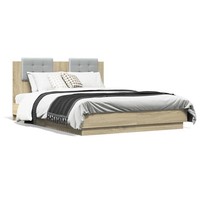 Bettgestell Mit Kopfteil Sonoma-Eiche 120X190 Cm Holzwerkstoff