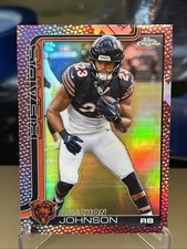 2025 Topps Chrome #55 Roschon Johnson Football Leather Refractor Chicago Bears