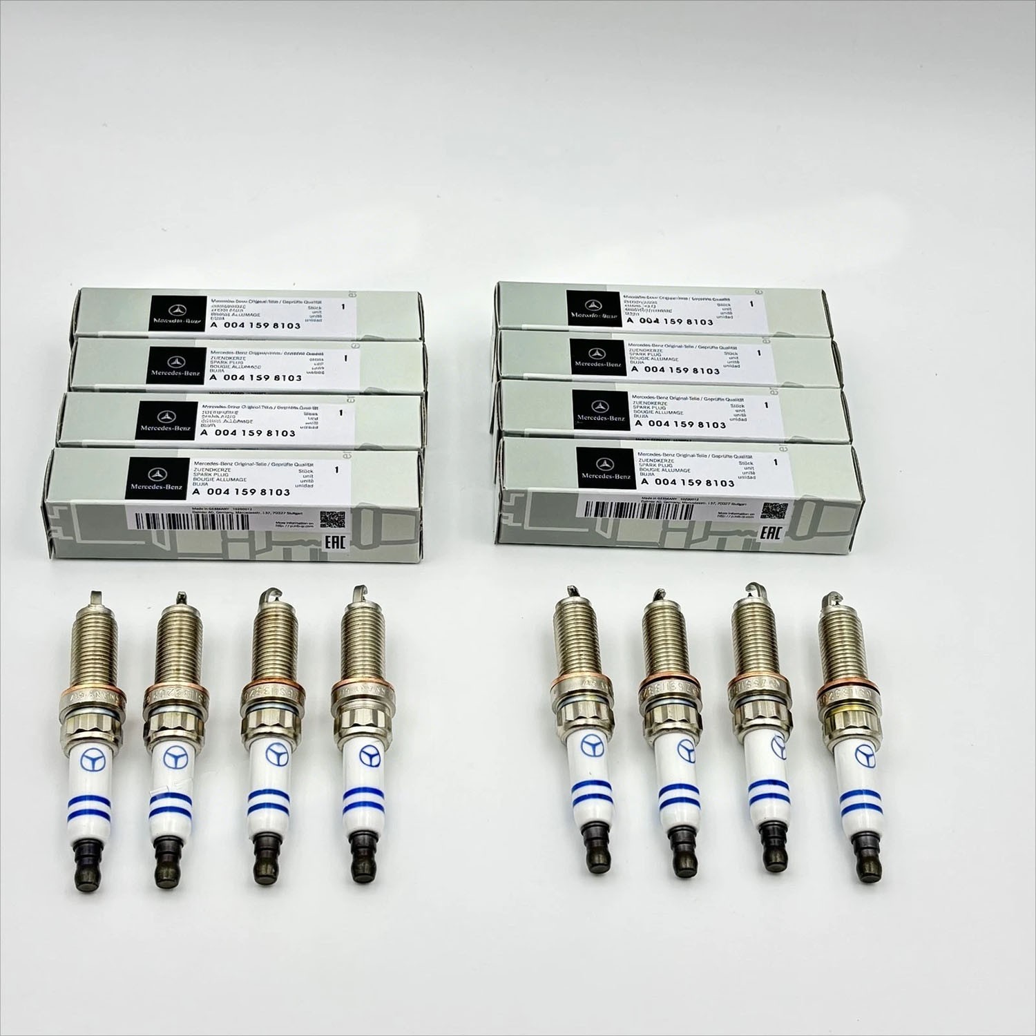 8X Genuine OEM Iridium Spark Plugs A0041598103 ZR6SII3320 For Mercedes Benz