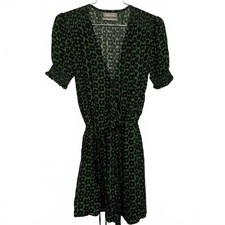 Urban Outfitters Green and Black Floral Print Dress XS