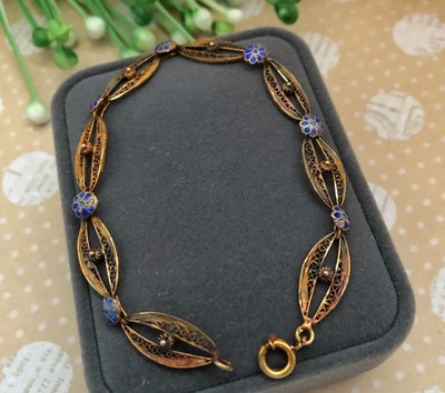 Antikes Armband Nachlass Silber 800 Emaille Schmuck Österreich-Ungarn 19. Jahrhundert